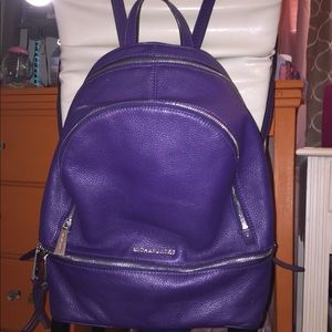 Michael Kors purple backpack purse